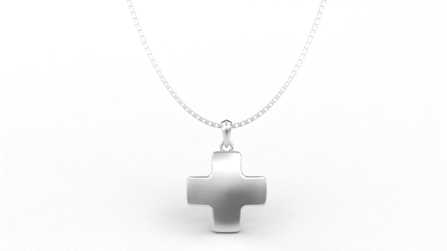 925 Sterling Silver Harmony Cross Necklace Close Up
