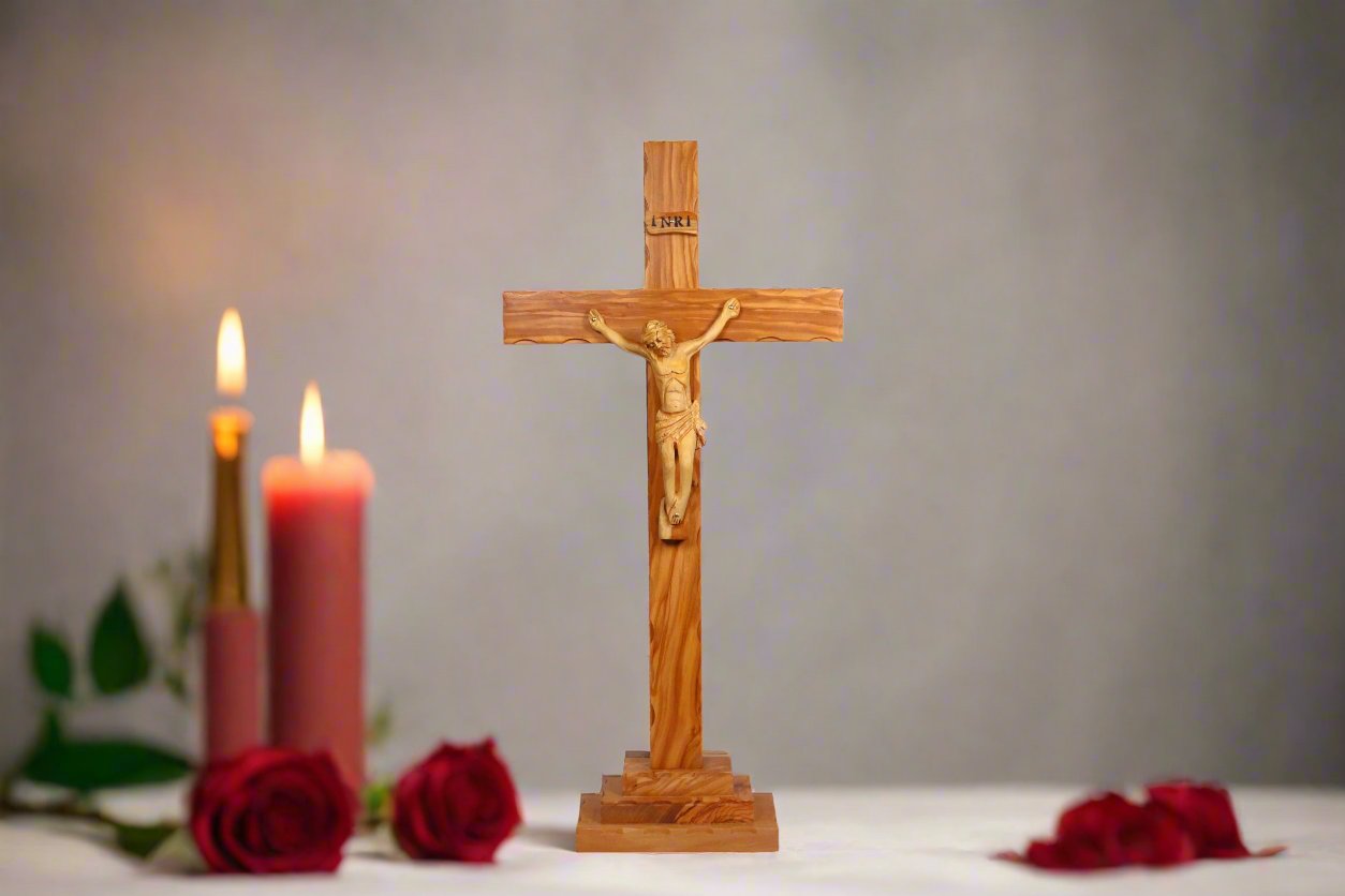 Altar Olive Wood Crucifix On Altar