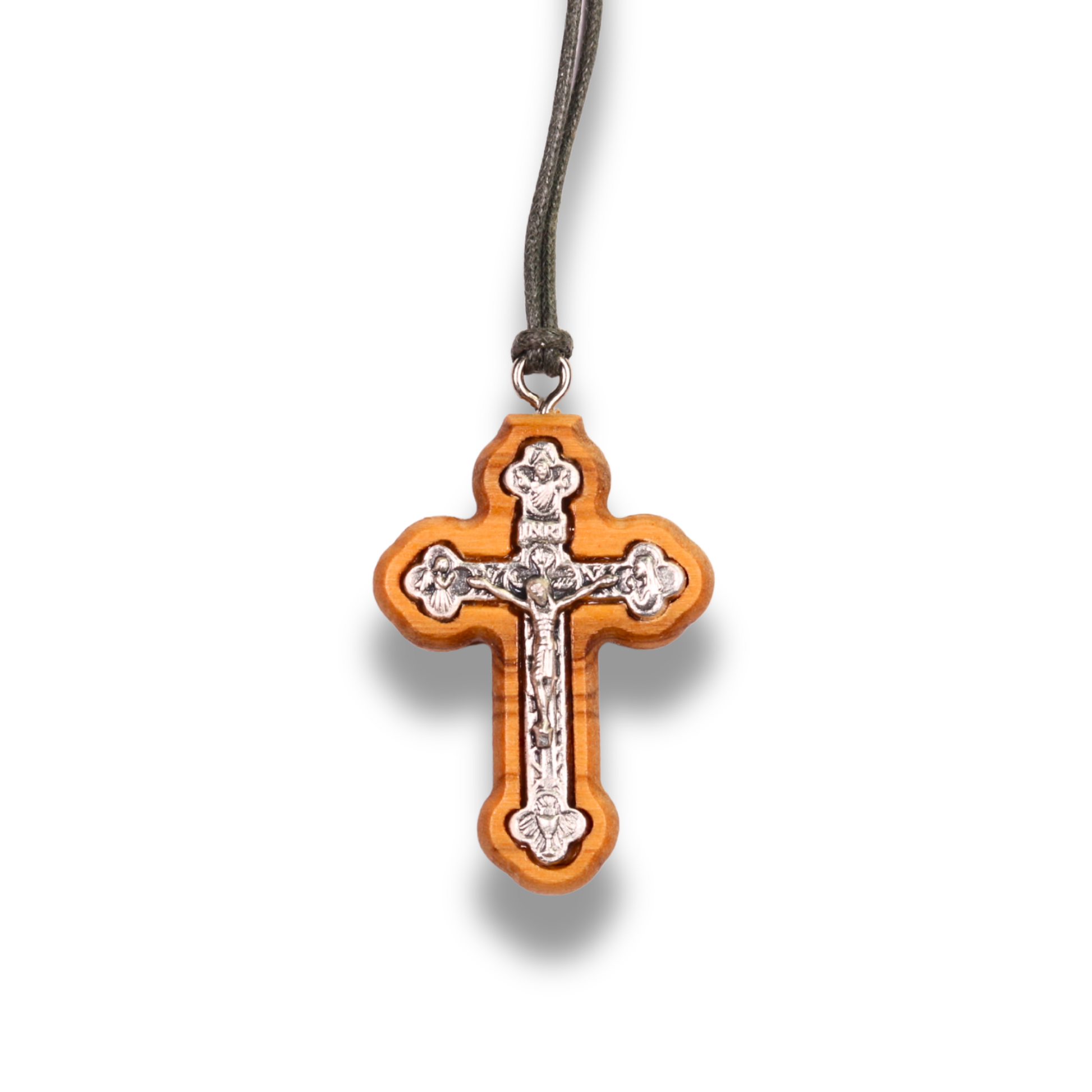 Anamnesis Olive Wood Crucifix Necklace