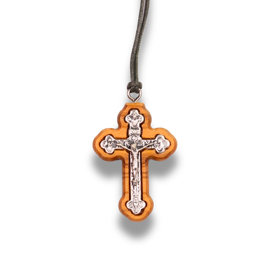 Anamnesis Olive Wood Crucifix Necklace