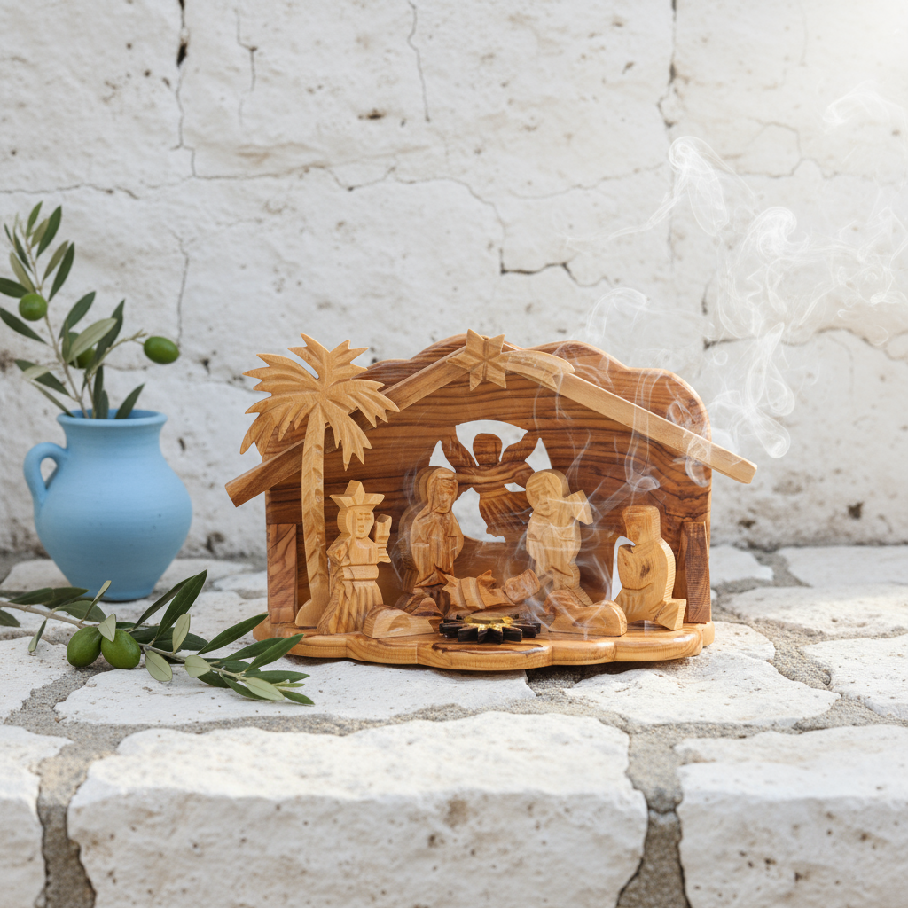 Angel Olive Wood Nativity Scene