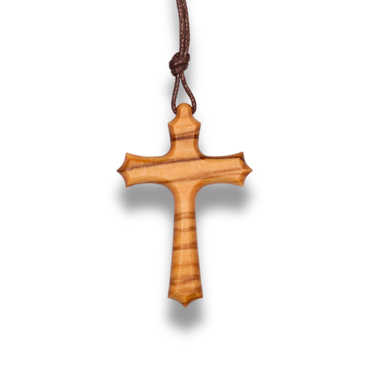 Angelican Olive Wood Cross Necklace