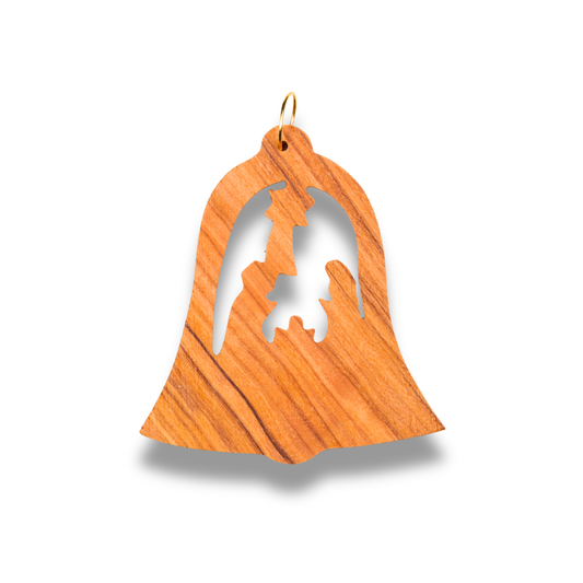Bell Olive Wood Ornament