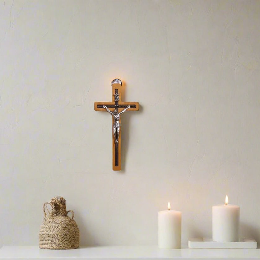 Calvary's Olive Wood Crucifix On Wall