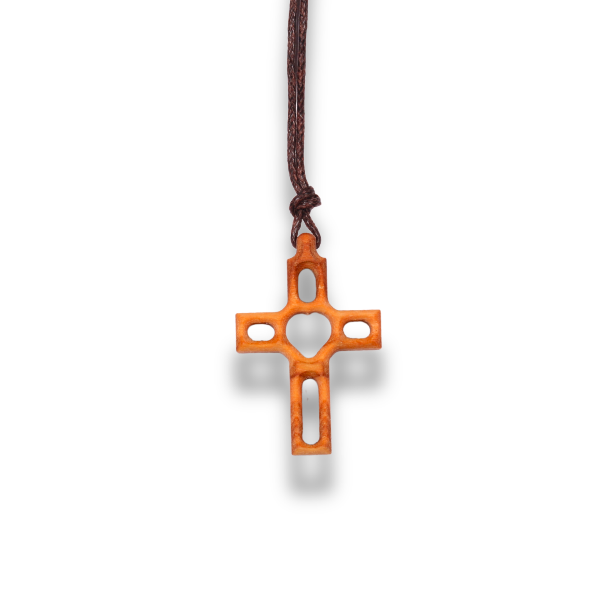 Caritas Olive Wood Cross Necklace