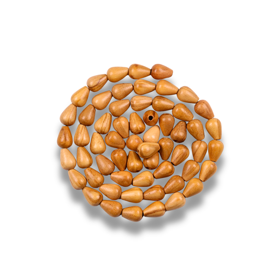 Cone-Shaped Olive Wood Beads