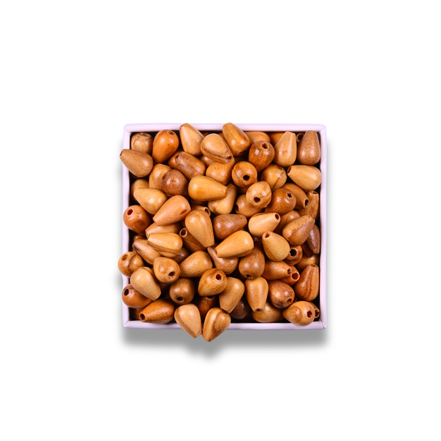 Cone-Shaped Olive Wood Beads In Gift Box