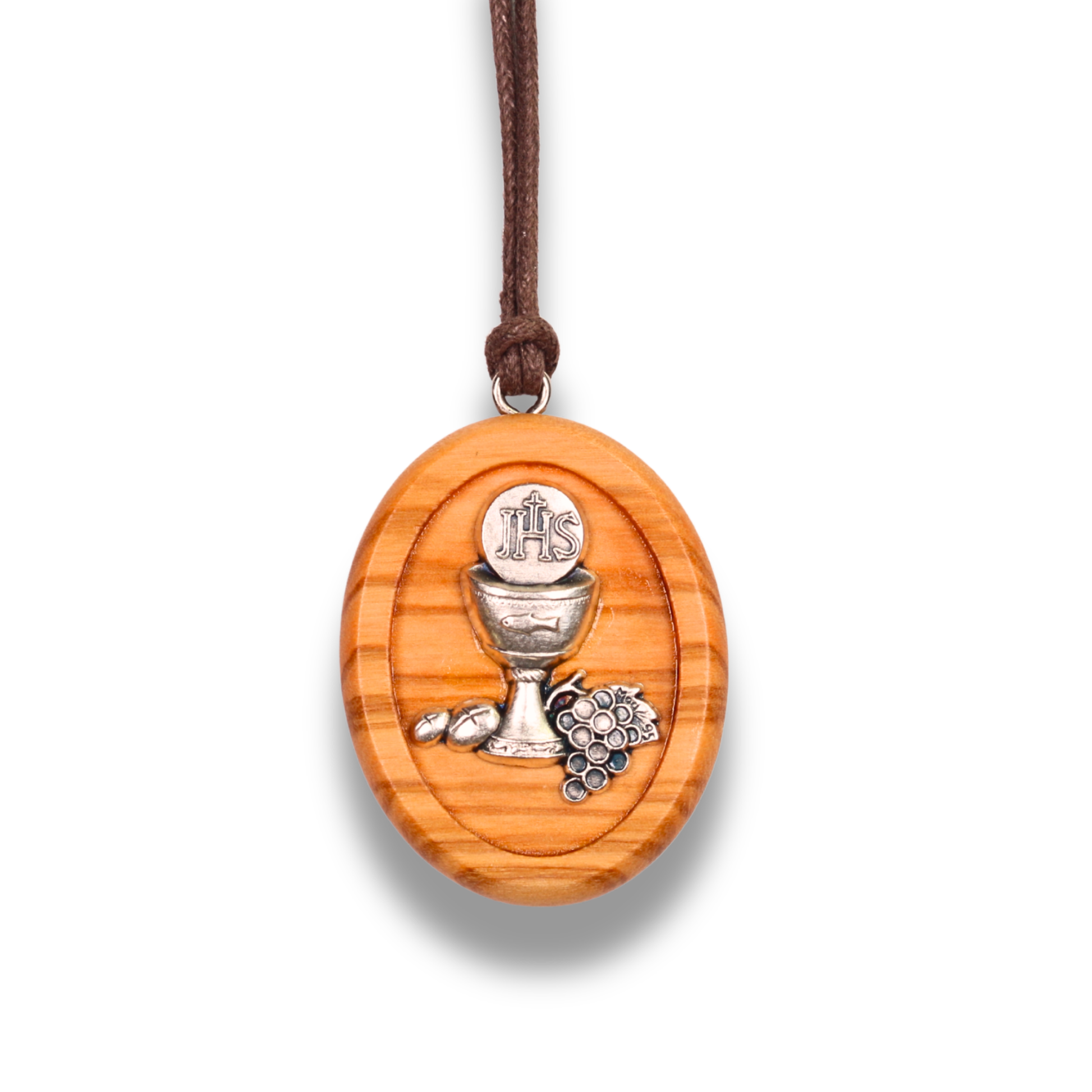 Corpus Christi Olive Wood Pendant Necklace