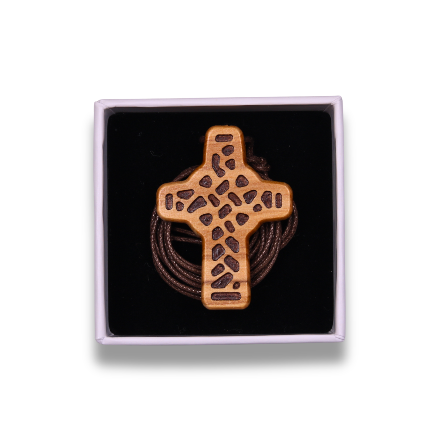 Derekh Cross Olive Wood Necklace In Gift Box