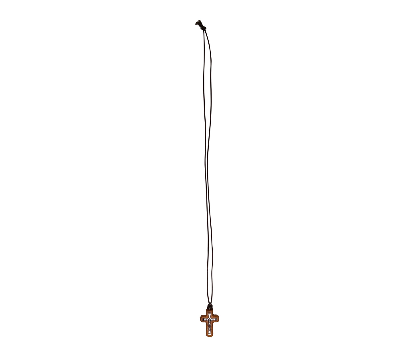 Divine Harmony Olive Wood Crucifix Necklace With Cord