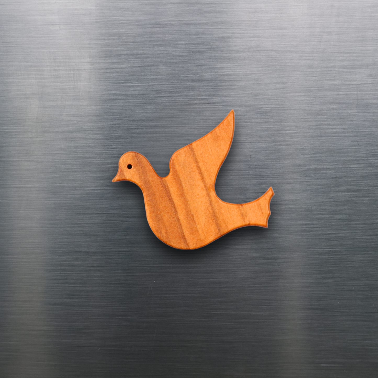 Dove Olive Wood Magnet On Fridge