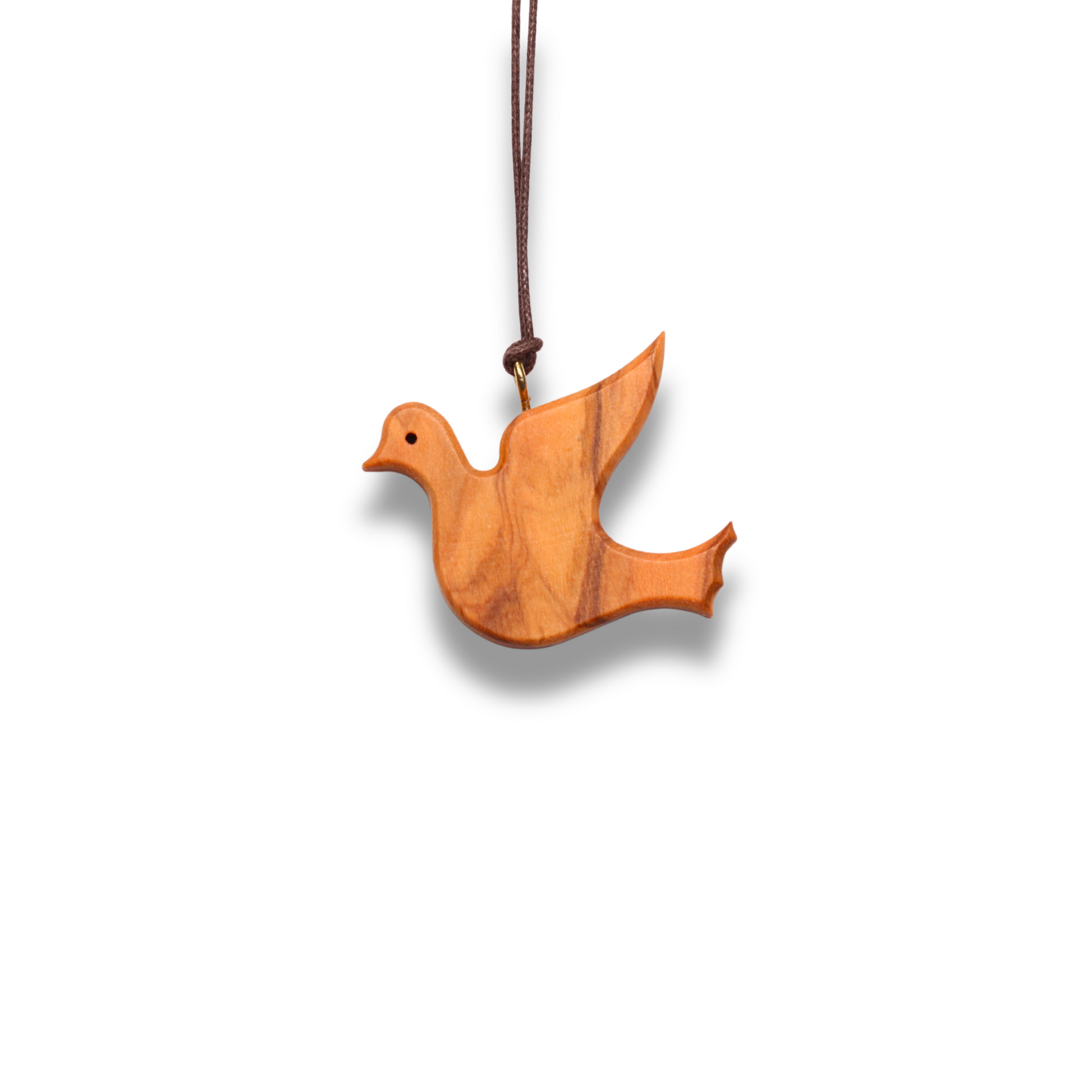 Olive Wood Dove Pendant Necklace