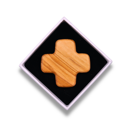 Equanimity Olive Wood Cross Magnet In Gift Box