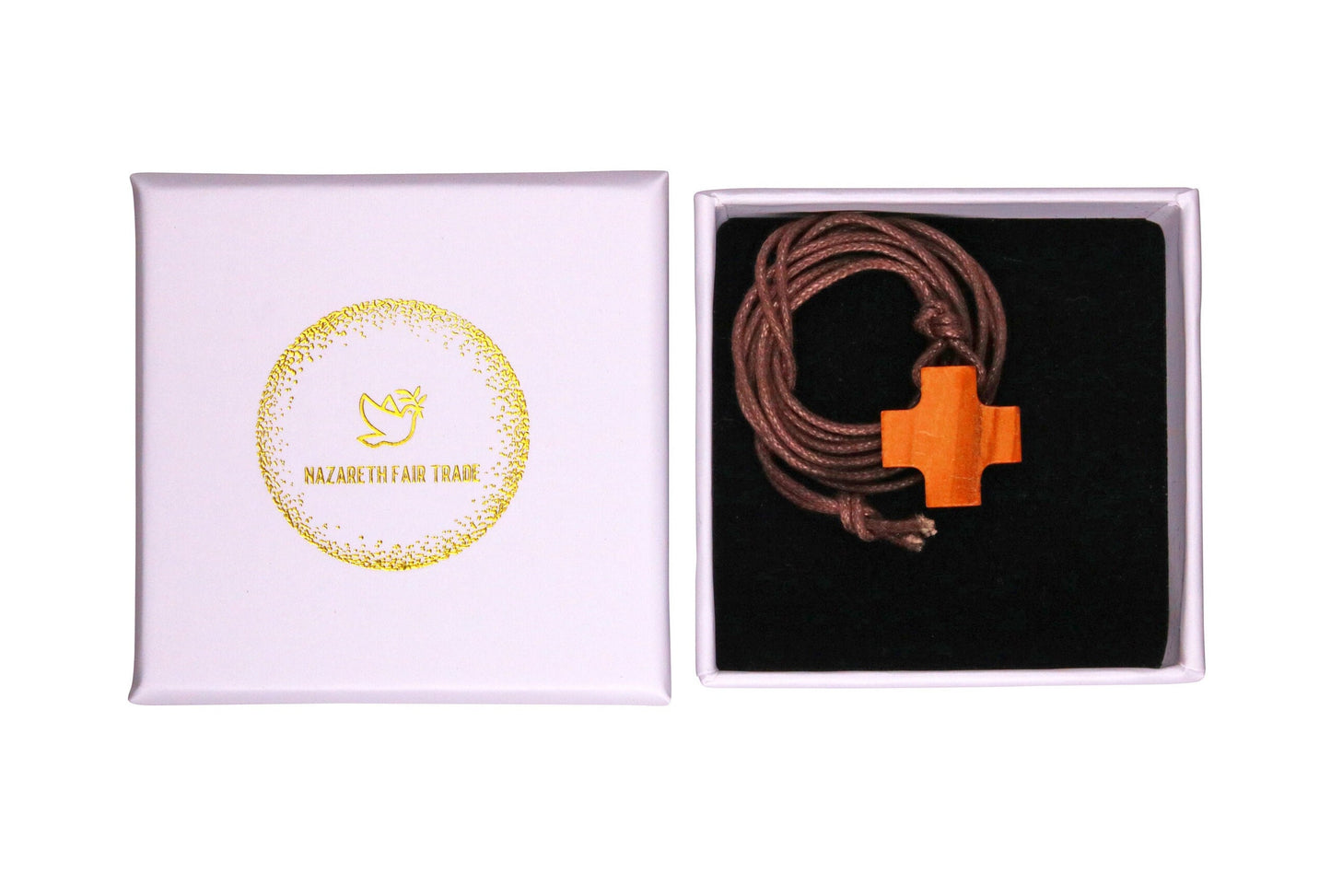 Equilibrium Olive Wood Greek Cross Necklace in Gift Box