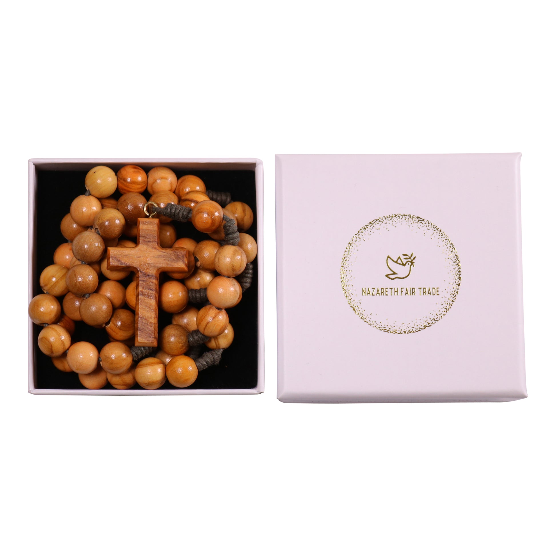Galilee Olive Wood Rosary In Gift Box