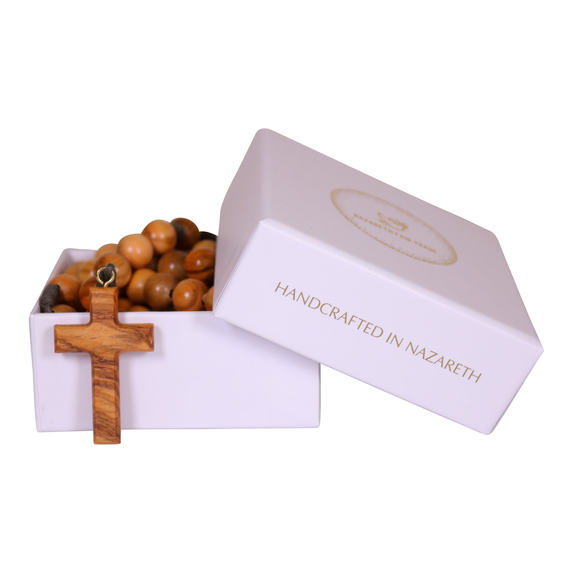 Galilee Olive Wood Rosary Outside Box
