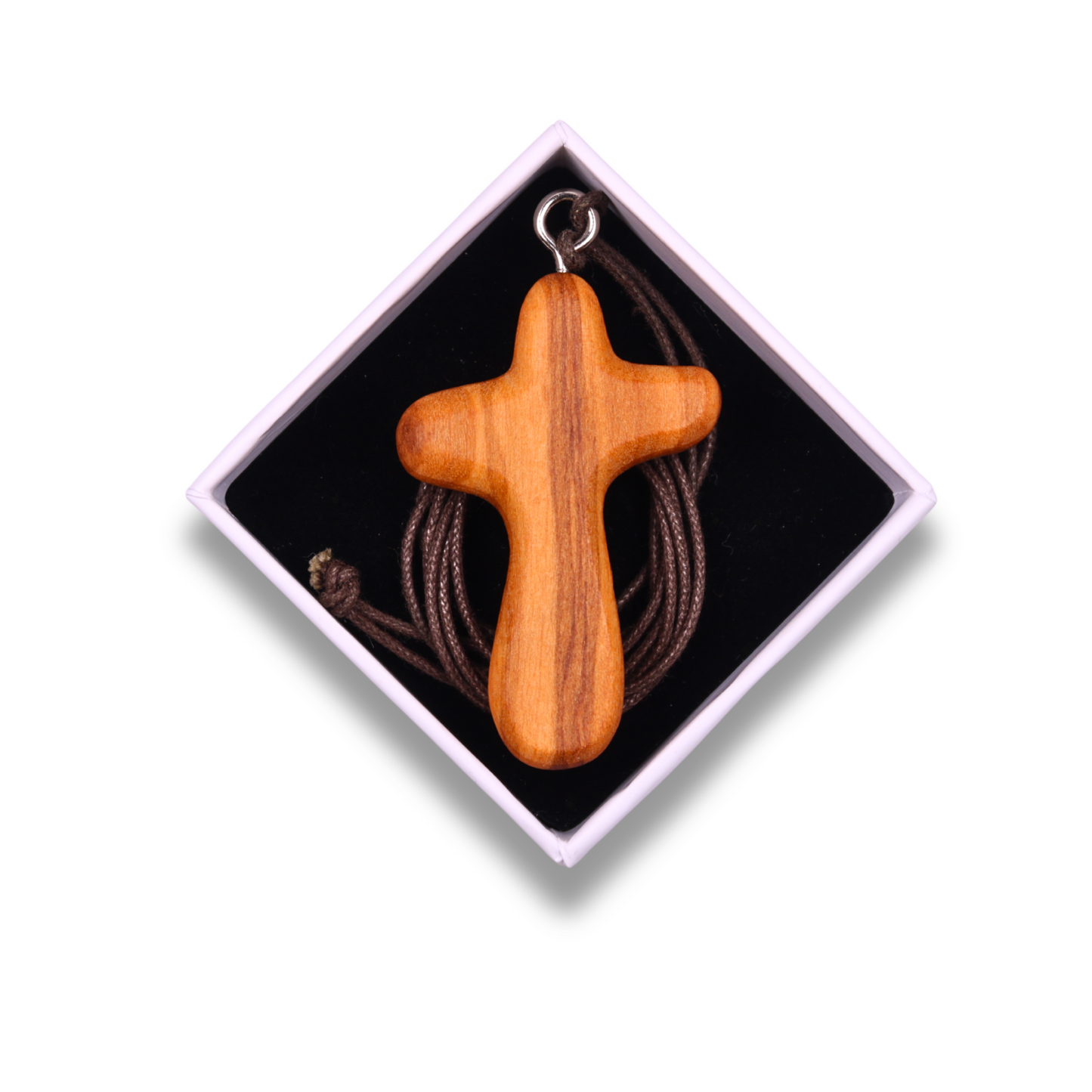 Harmonia Olive Wood Cross Necklace In Gift Box