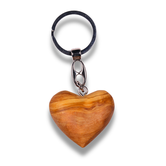 Heart Keychain Olive Wood Keychain