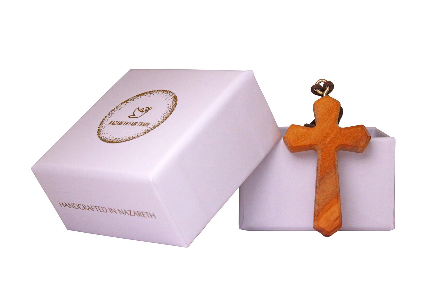 Holy Essence Olive Wood Necklace Outside Gift Box