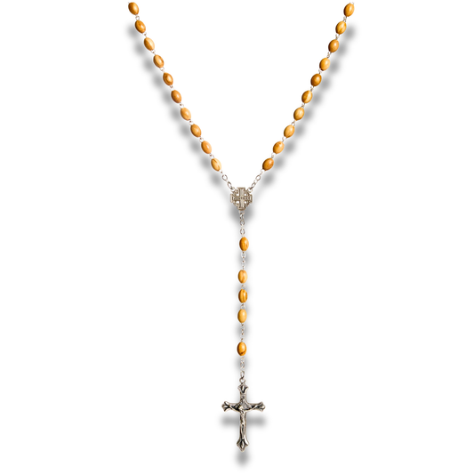 Jerusalem Cross Olive Wood Rosary