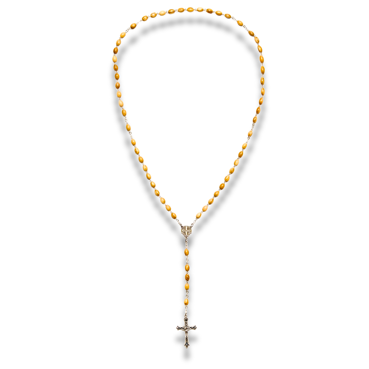 Jerusalem Cross Olive Wood Rosary