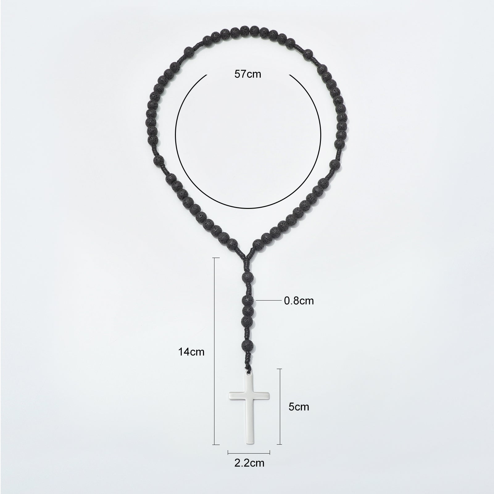 Lava Stone Prayer Rosary Measurements