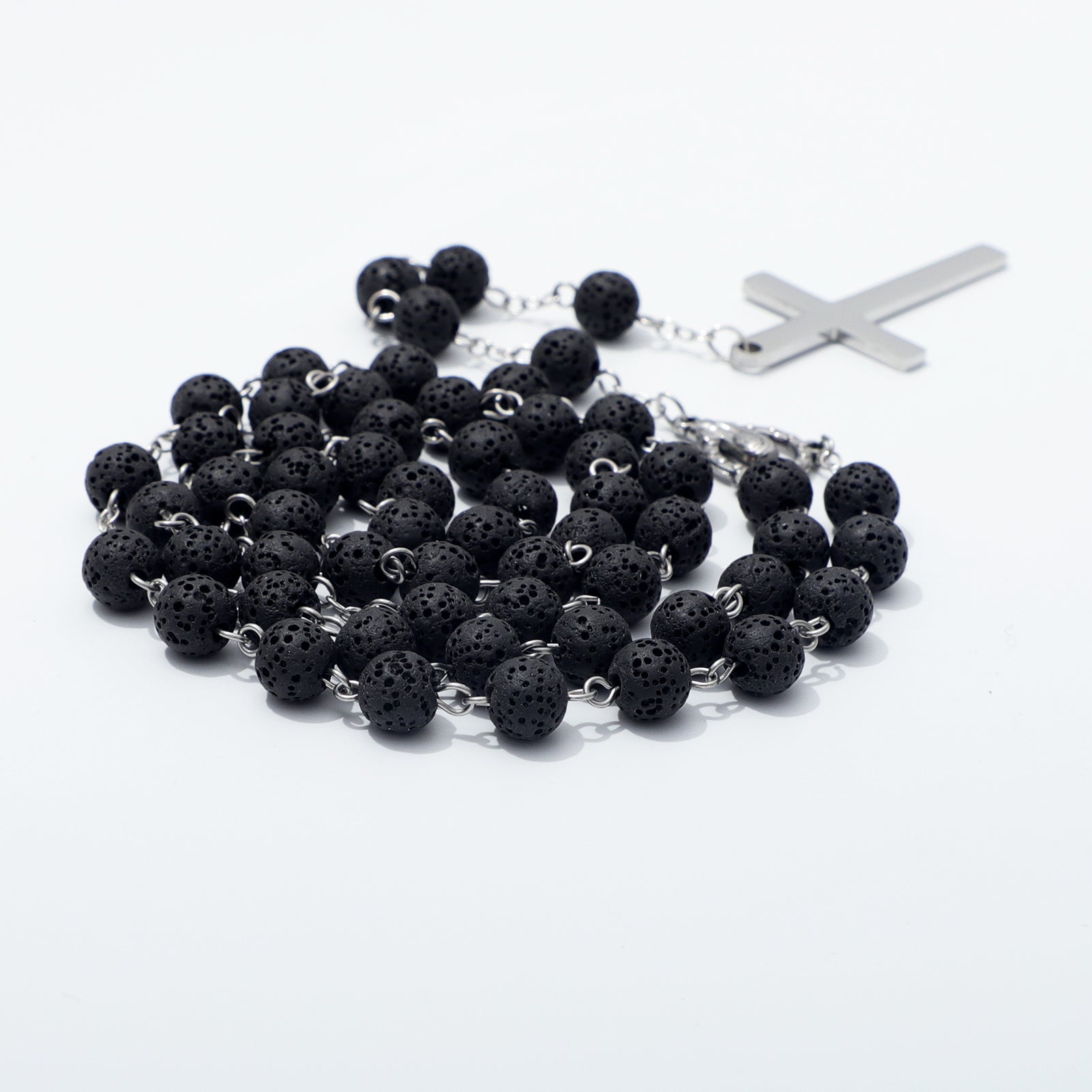 Lava Stone Rosary Necklace Beads