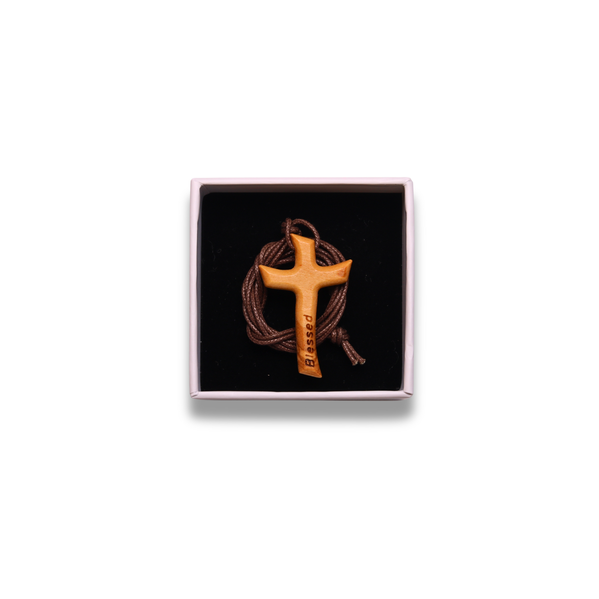 Blessed Olive Wood Cross Necklace