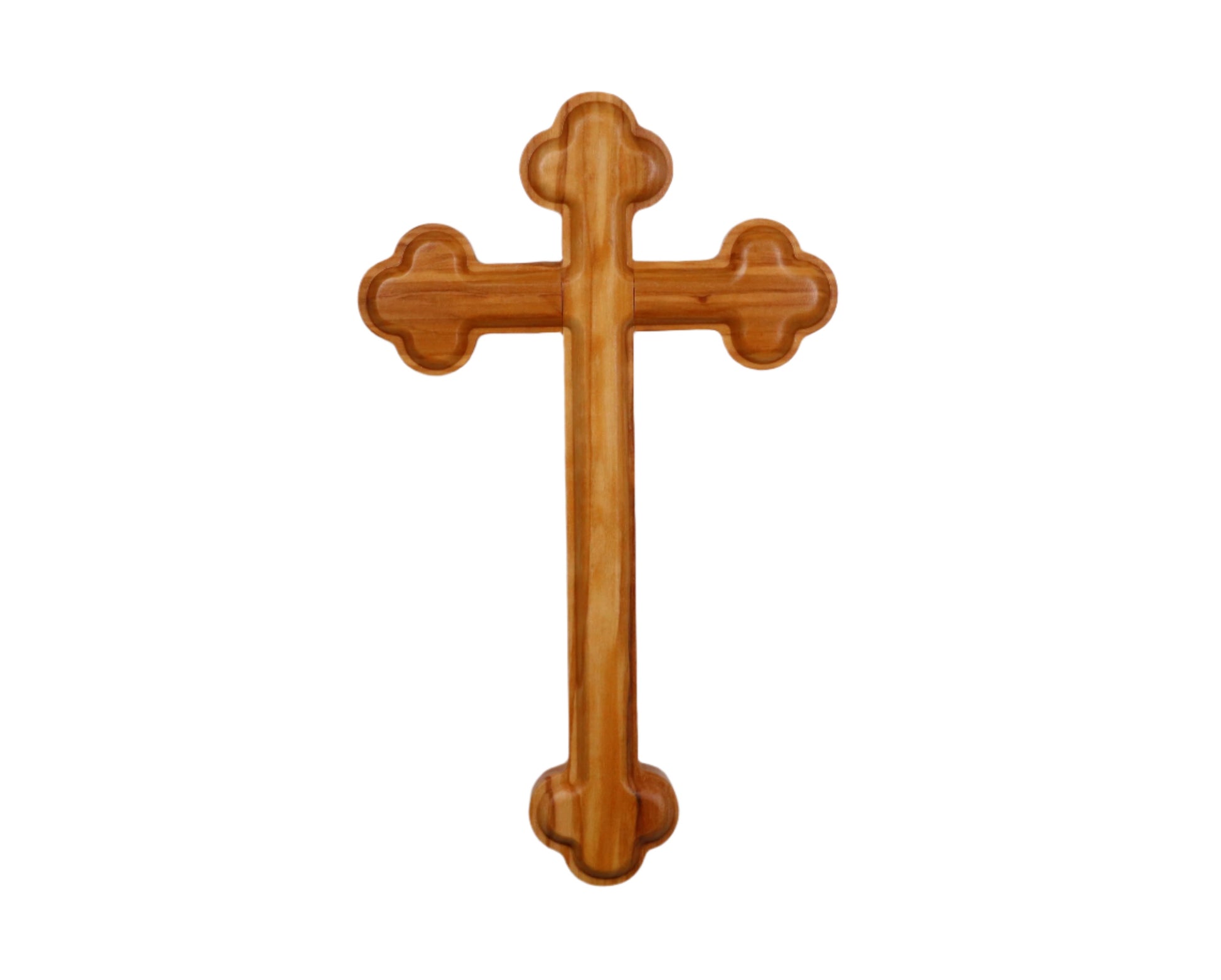 Orthodox Olive Wood Wall Cross Close Up