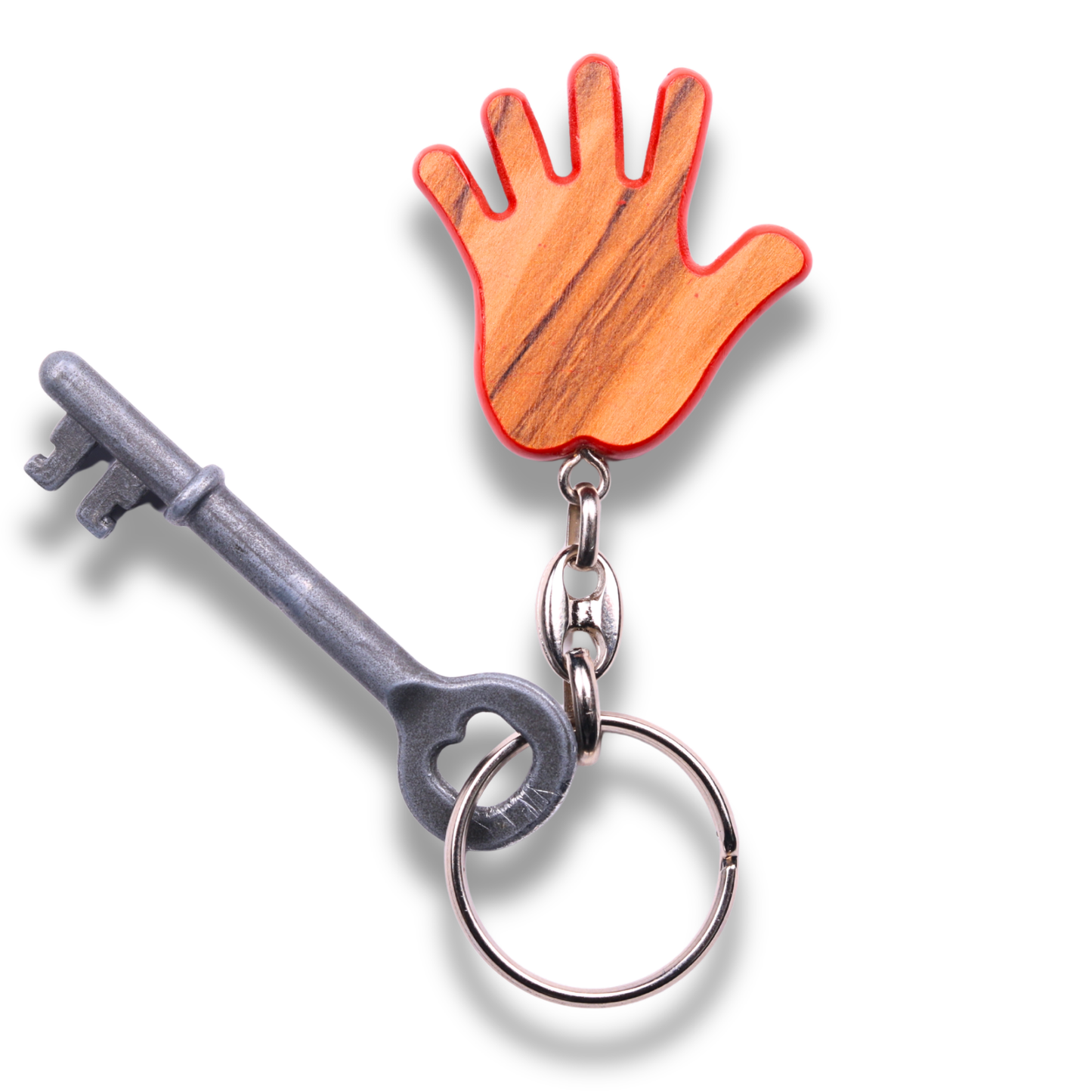 Palm of Peace Olive Wood Keychain Wth Key