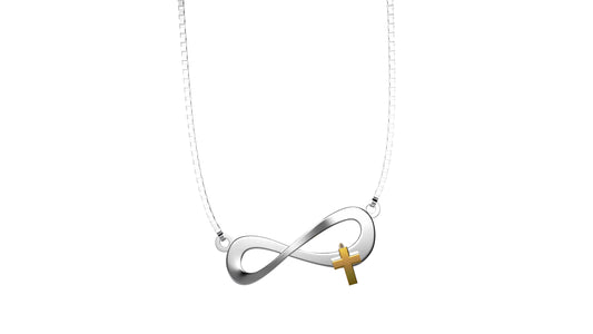 Nazareth Fair Trade Eternal Life Infinity Cross Pendant Necklace - Silver Jewelry Crafted In Nazareth