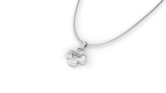 Nazareth Fair Trade Eternal Love Sterling Silver Cross Heart Pendant with Adjustable Chain Crafted In Nazareth