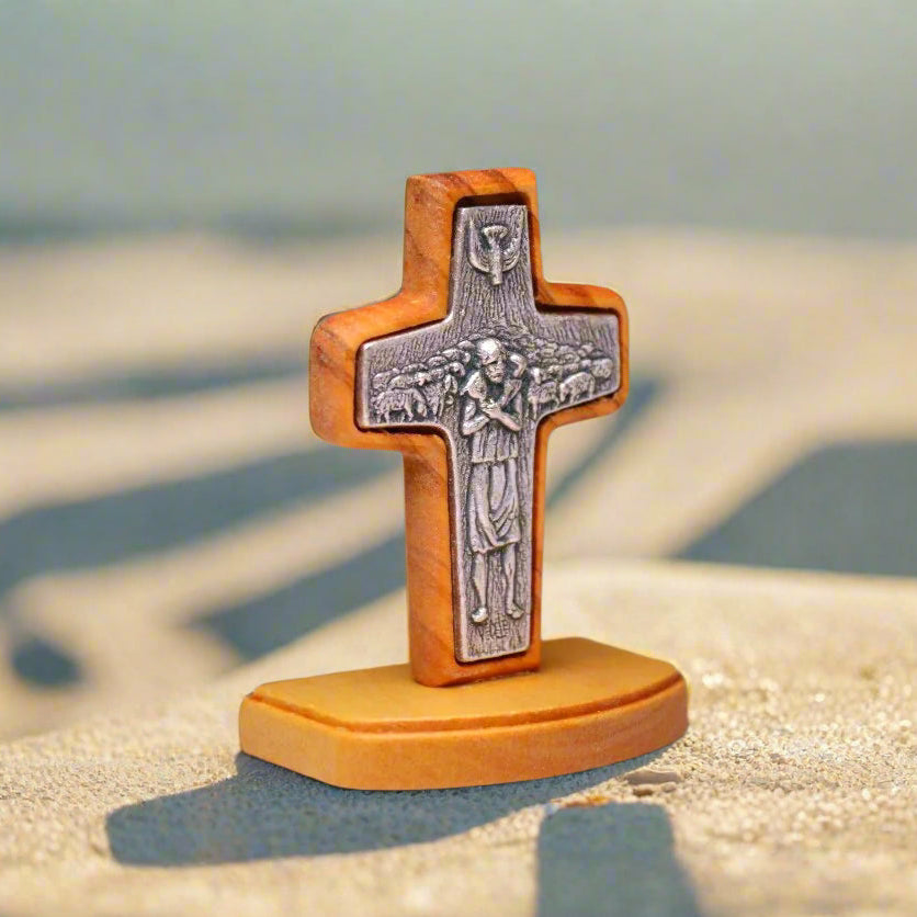 Shepherd's Olive Wood Cross Sideview