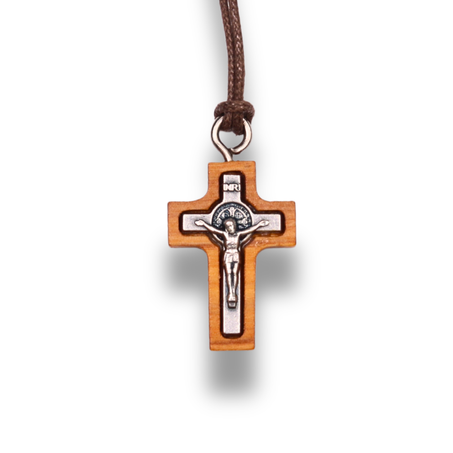 Stillness Olive Wood Crucifix Necklace