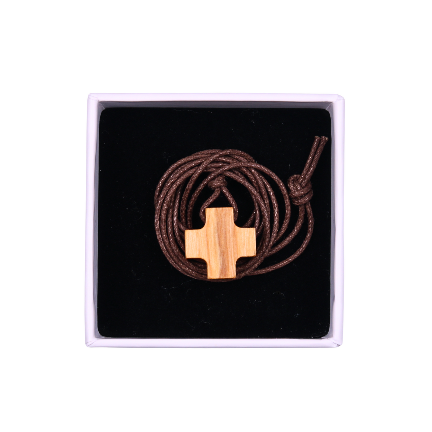 Stillpoint Olive Wood Cross Necklace In Gift box