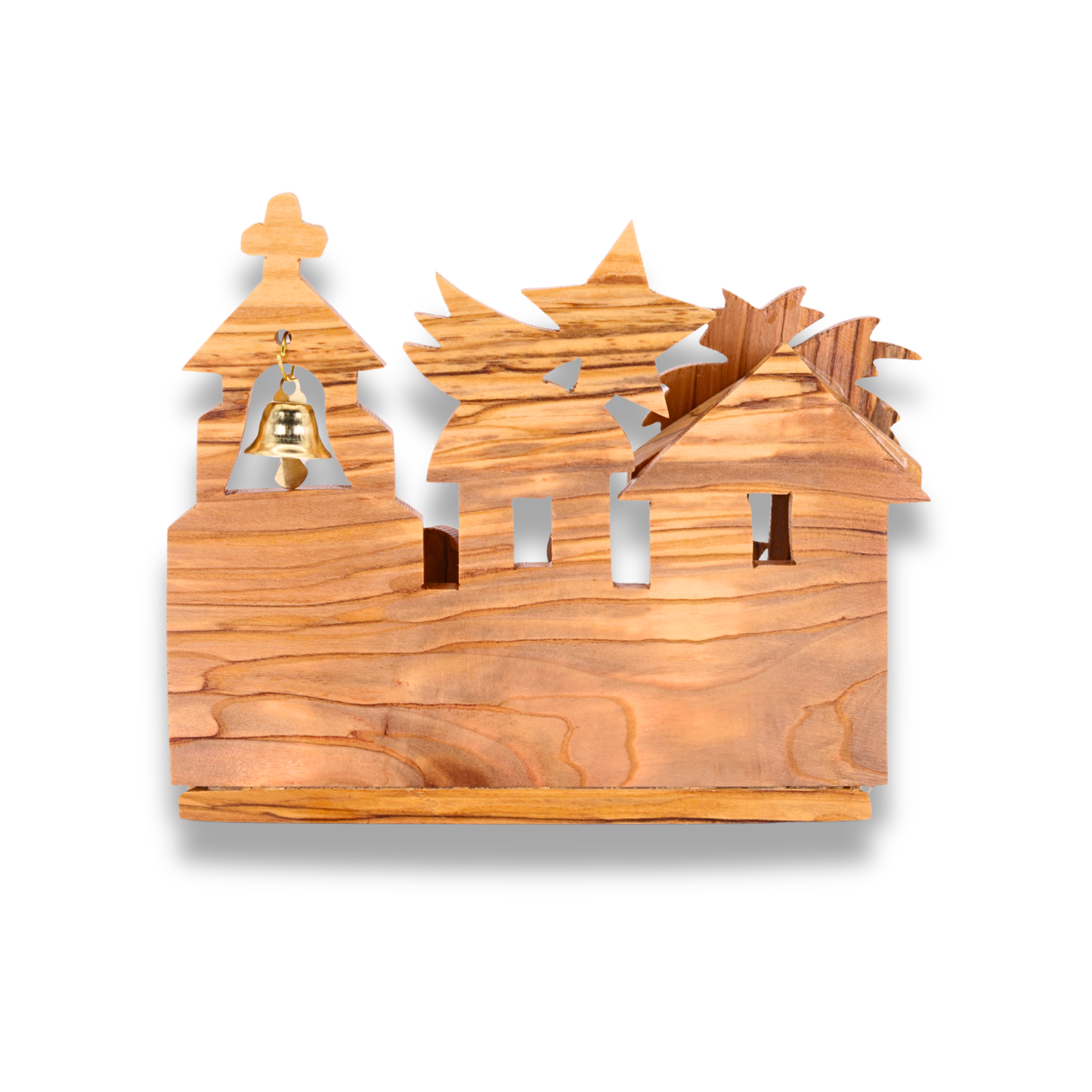 The Holy Bell Olive Wood Nativity Scene Backside