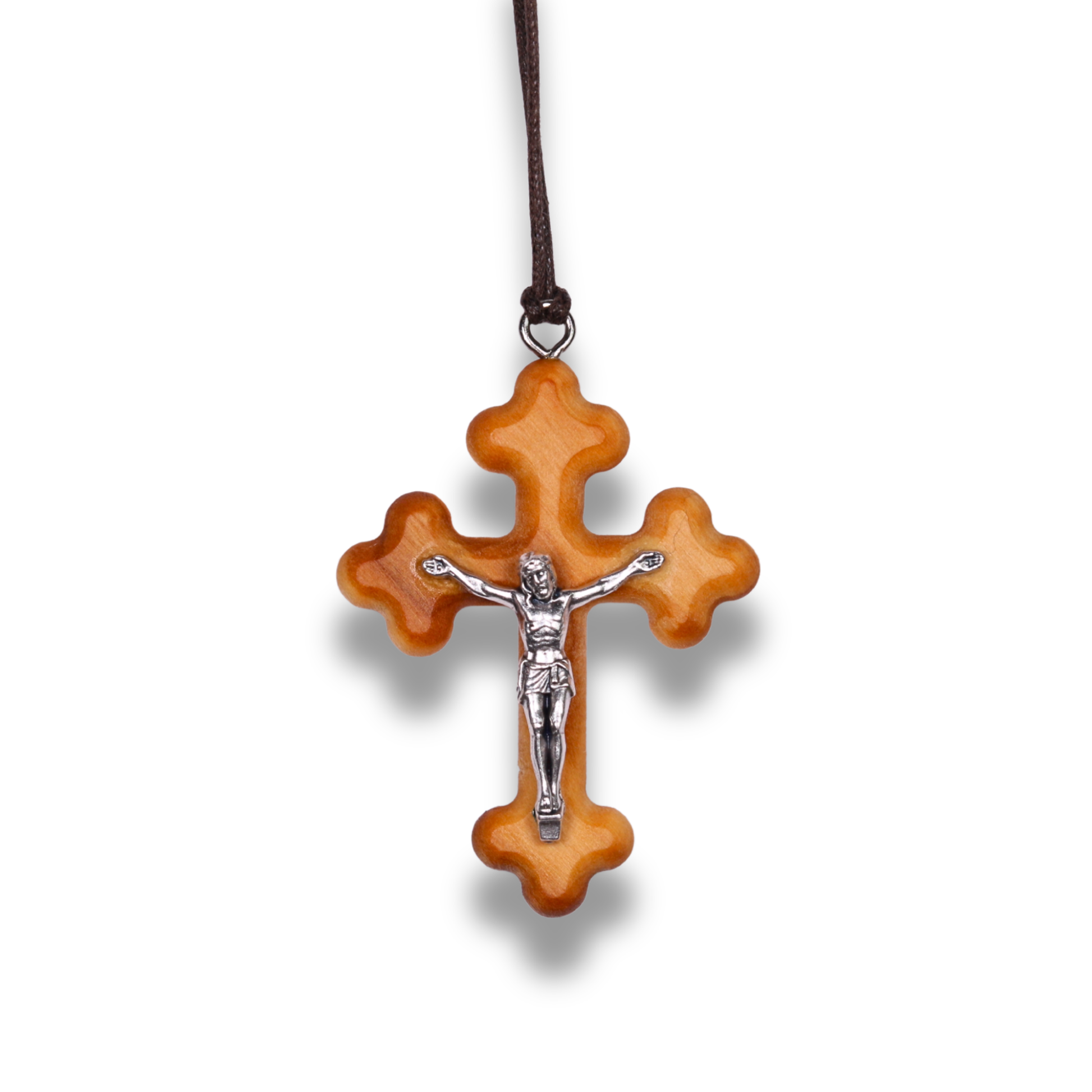 Trias Olive Wood Crucifix Necklace
