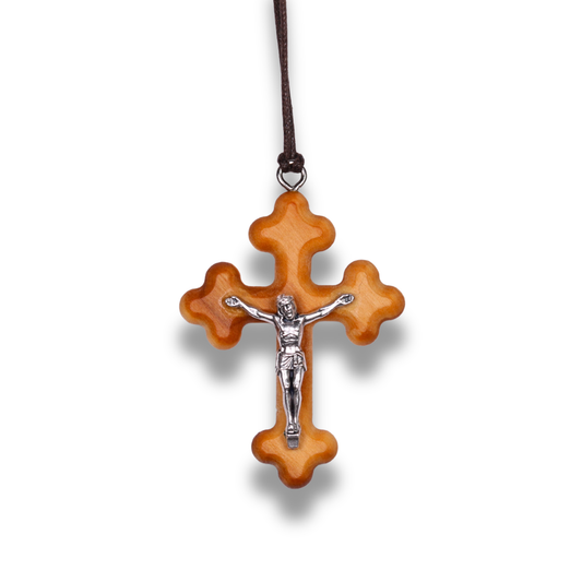 Trias Olive Wood Crucifix Necklace