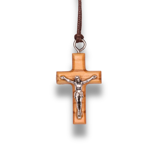 Truth Crucifix Olive Wood Necklace