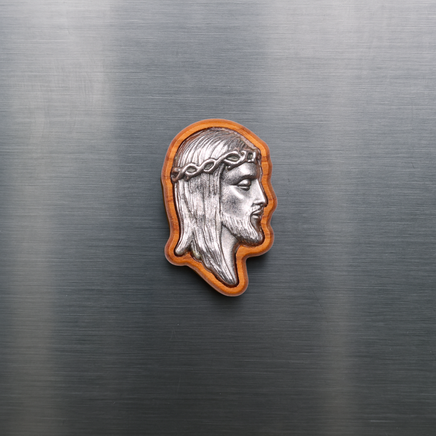 Visage of Jesus Olive Wood Magnet On Fridge