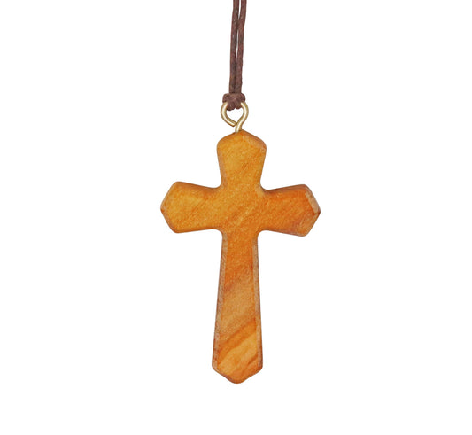 Nazareth Fair Trade "Holy Essence" Handcrafted Olive Wood Pendant Necklace