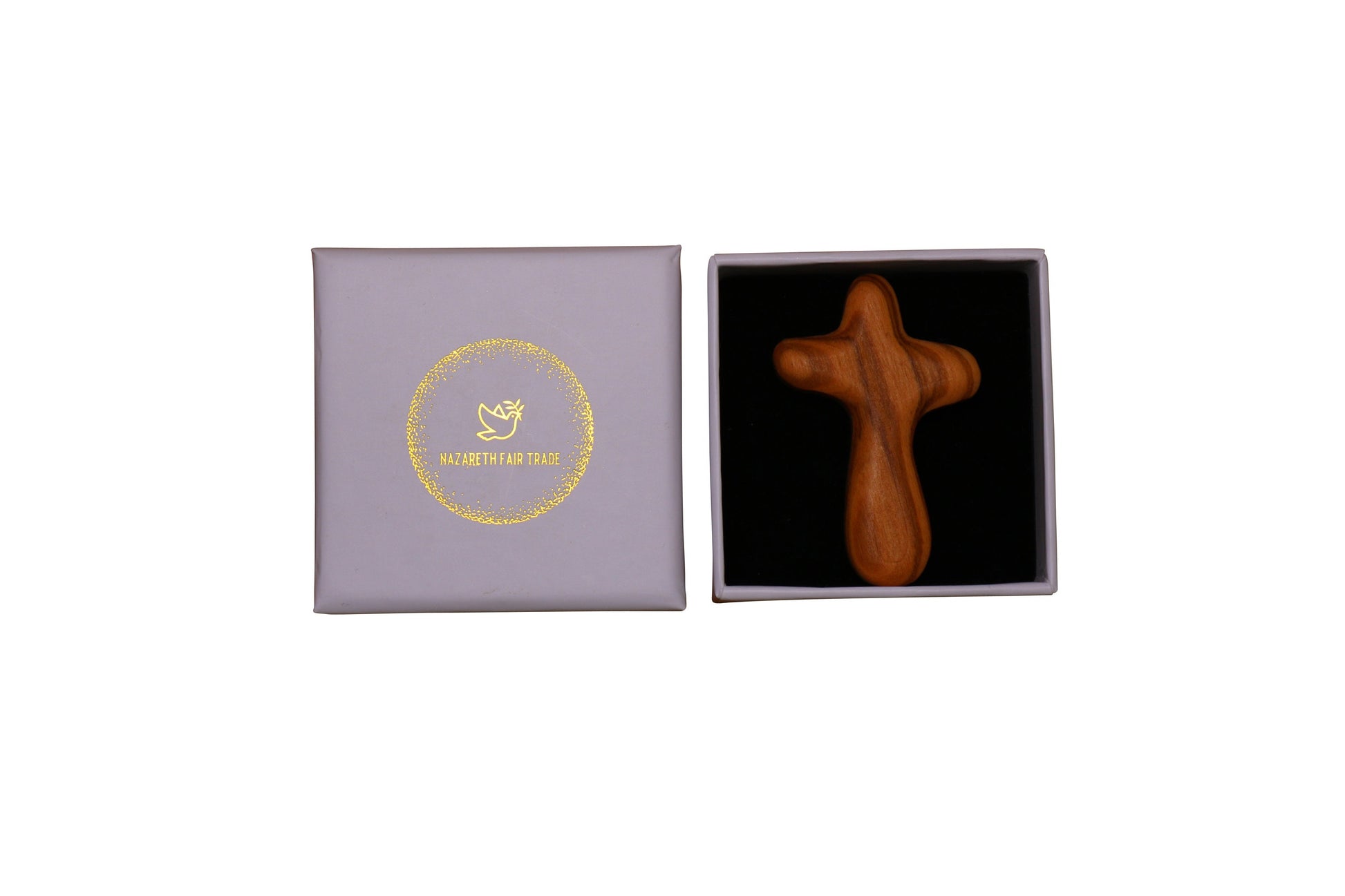 Olive Wood Pocket Prayer Cross In Gift Box