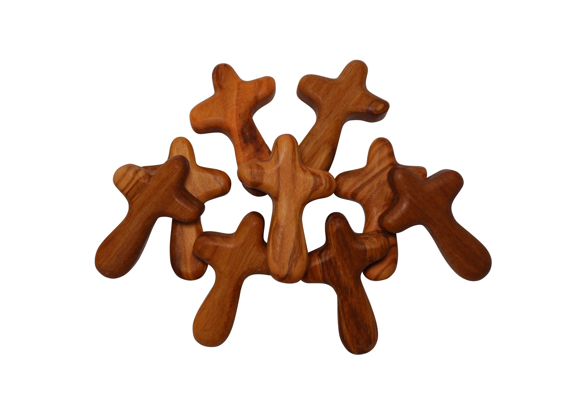 Olive Wood Pocket Prayer Cross Multiple