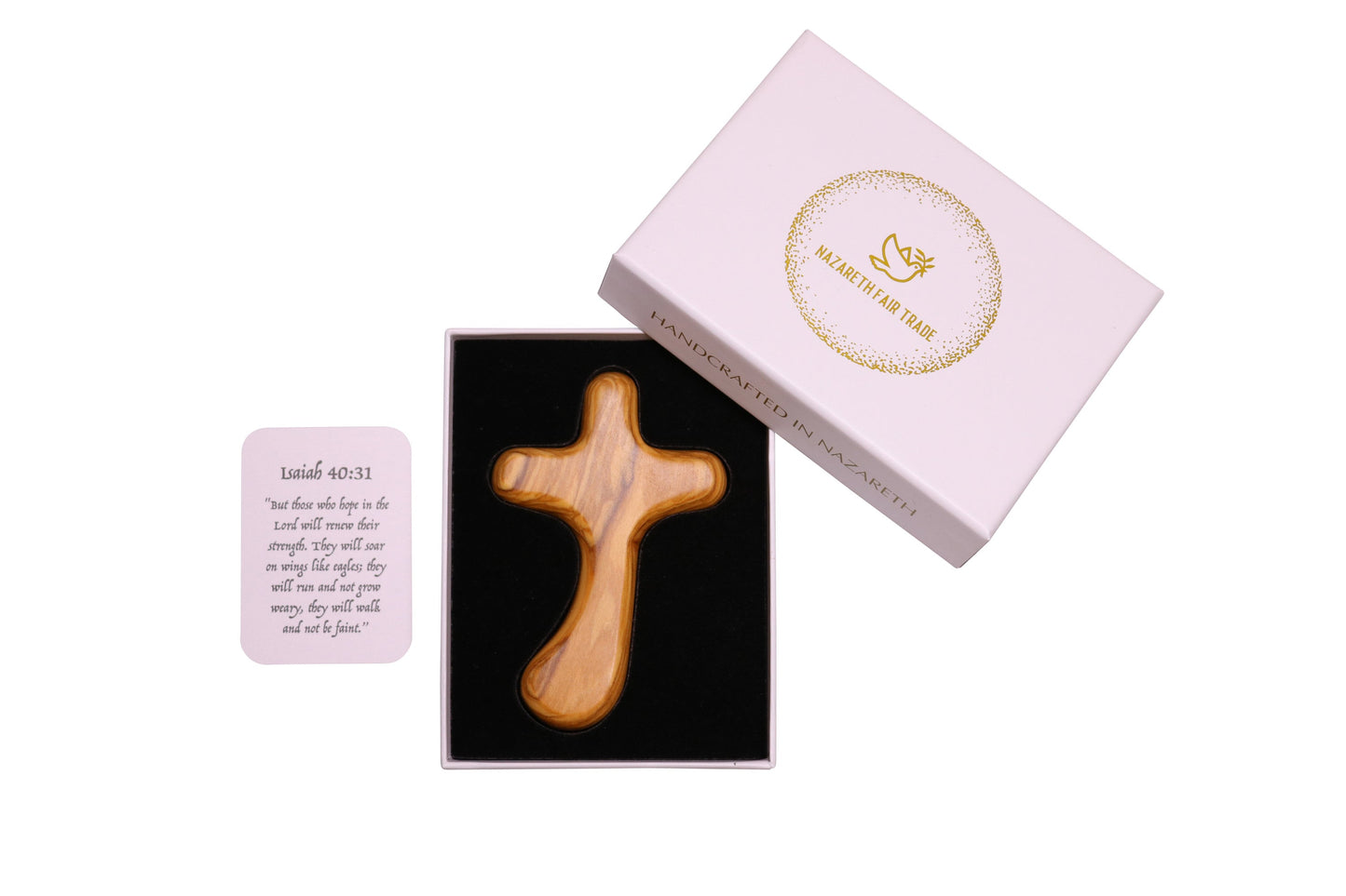 Pocket & Holding Curvy Cross In Gift Box