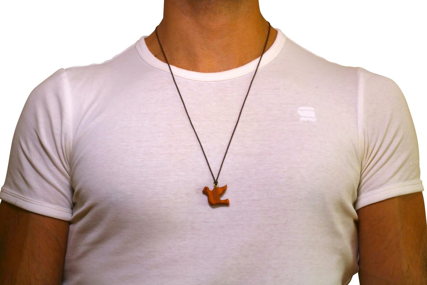 Dove Handmade Olive Wood Pendant Necklace – Symbol of Christianity and Baptism, Jesus Dove Design from Nazareth