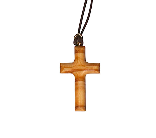 NazarethFairTrade Classic Olive Wooden Cross Necklace Handmade In Nazareth