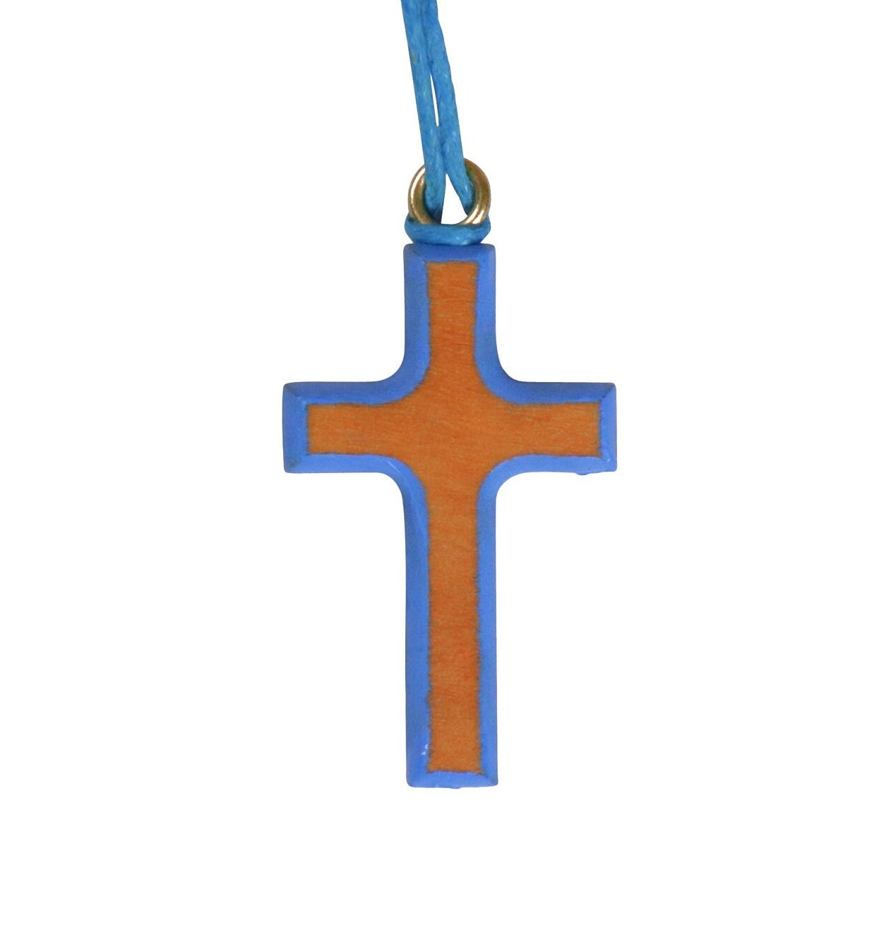 Nazareth Fair Trade Multi Colored Handmade Olive Wood Cross Necklaces - Spiritual Christian Jewelry from Nazareth the Holy Land