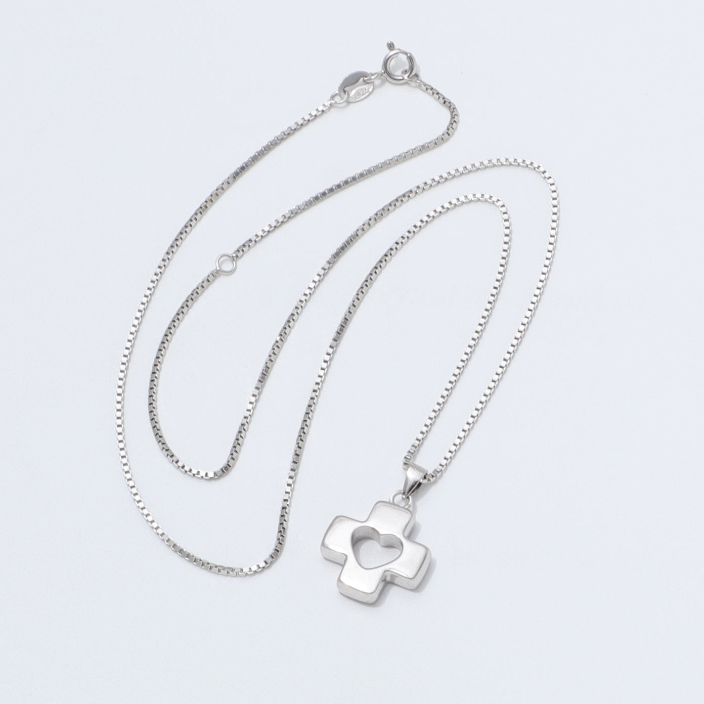 925 Sterling Silver Cross Heart Necklace Ahavah