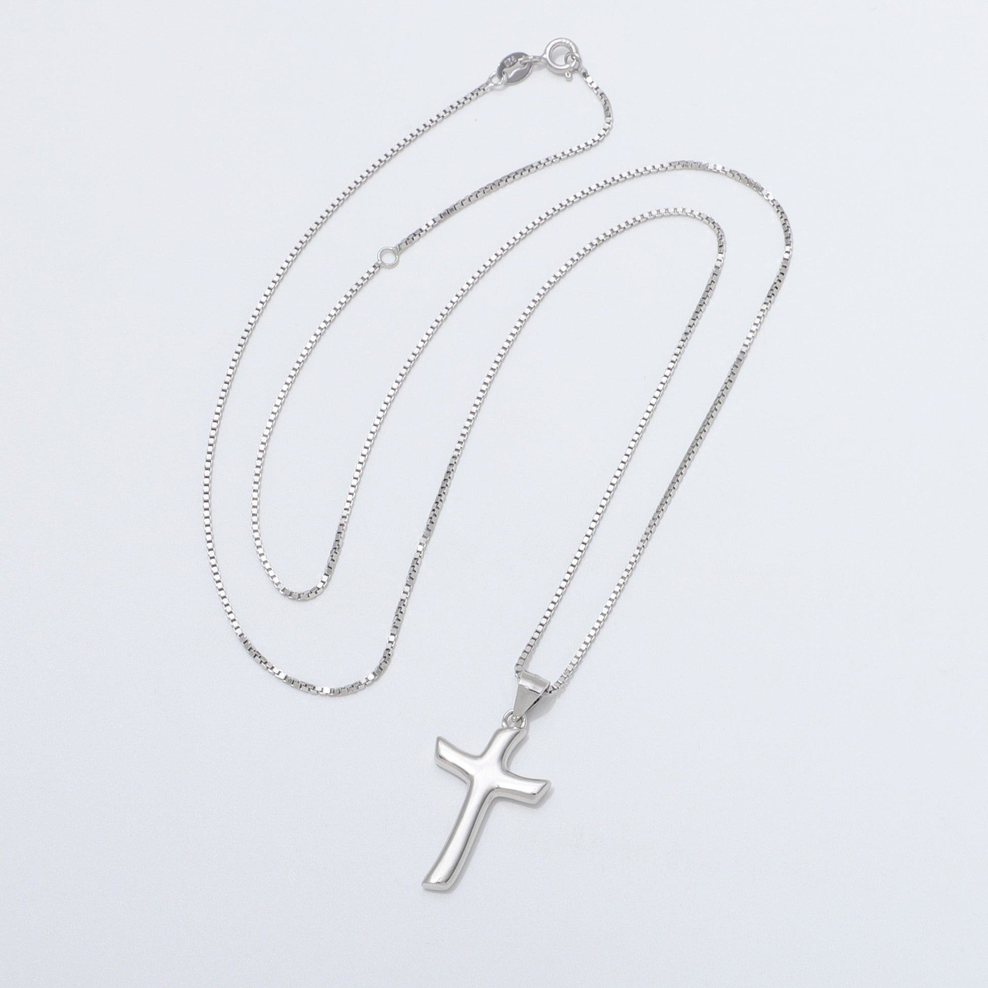925 Sterling Silver Flow Cross Necklace