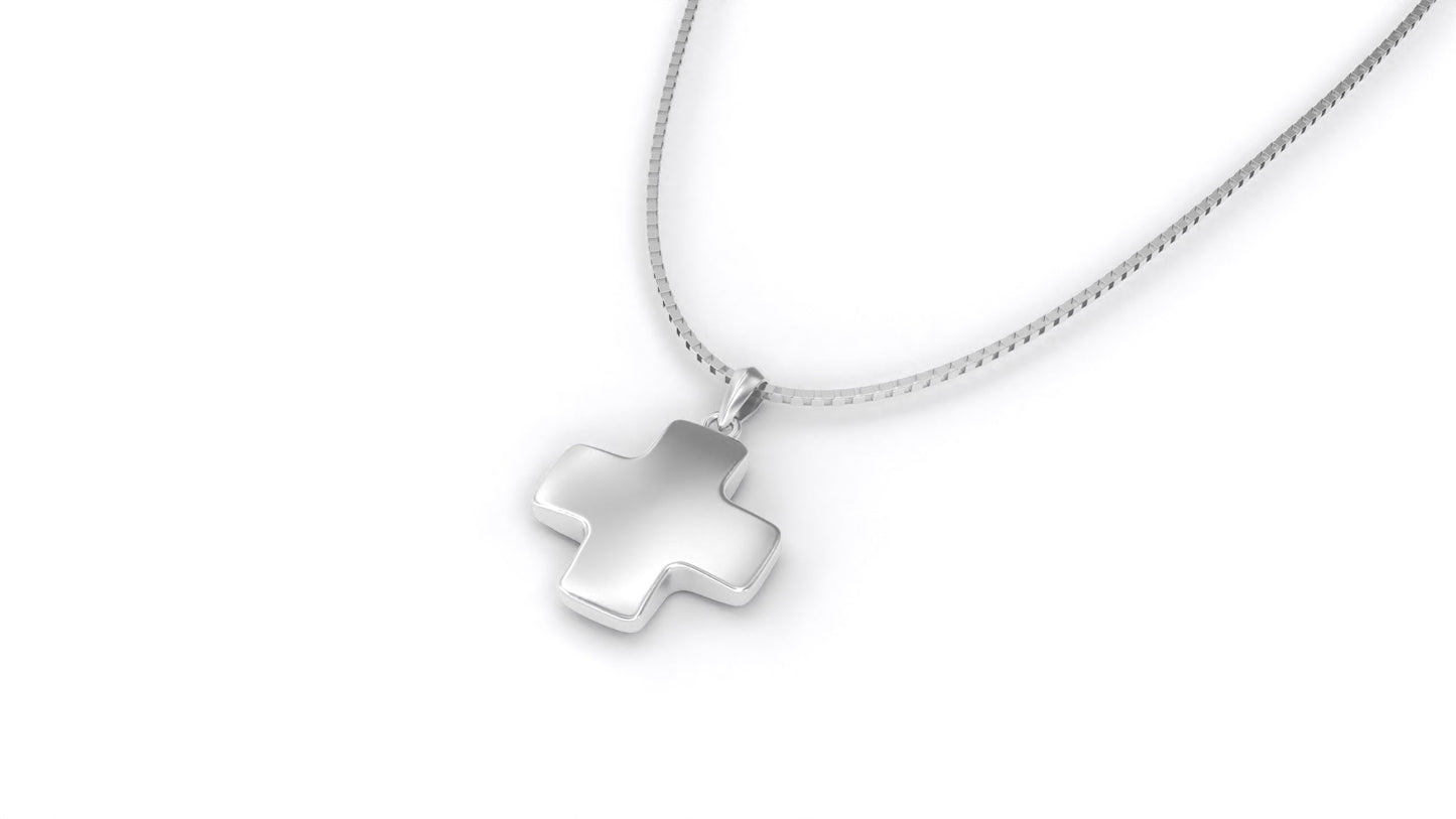 925 Sterling Silver Harmony Cross Necklace At An Angle